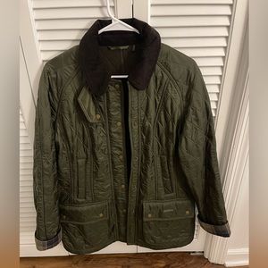 Olive green Barbour polar quilt jacket